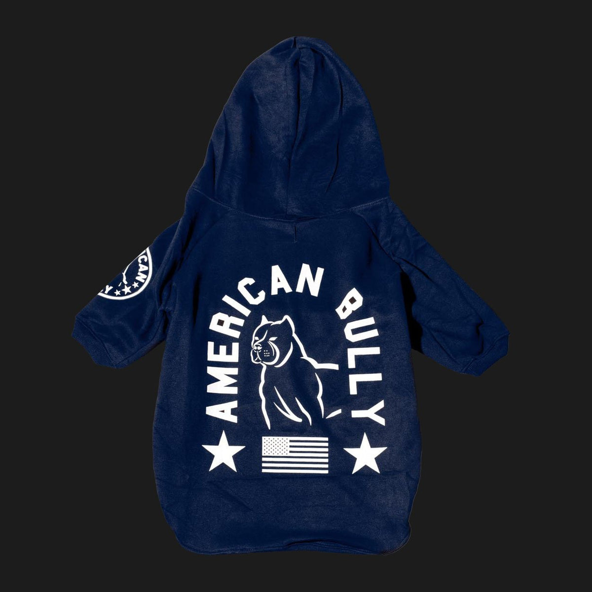 American Bully Dog Apparel Navy Blue Hoodie Sweatshirt American Flag