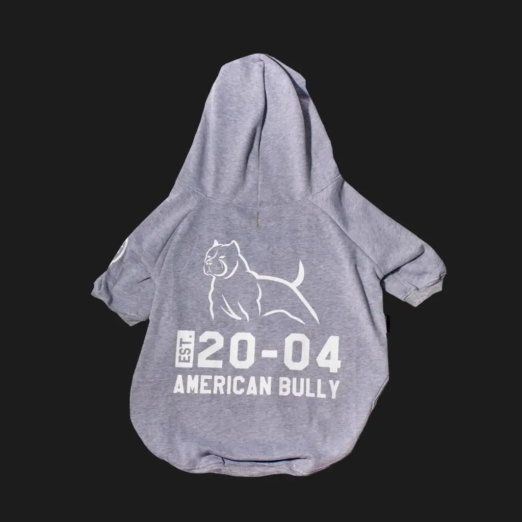 2004 Established Gray Hoodie Dog Sweatshirt by American Bully