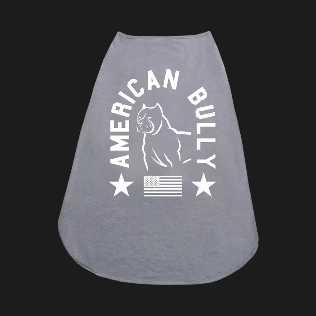 Grey American Bully Pitbull Dog Tee Shirt Top, Pet Clothing