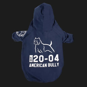 American Bully Pitbull Dog 2004 Established Hoodie Sweatshirt Top Clothing, Navy Blue