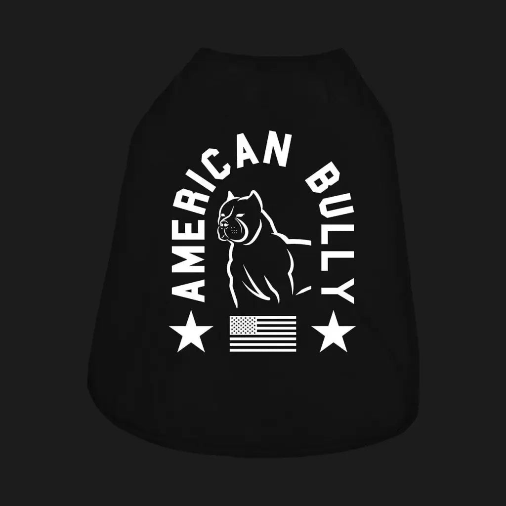 Black American Bully Pitbull Dog Tee Shirt Top, Pet Clothing