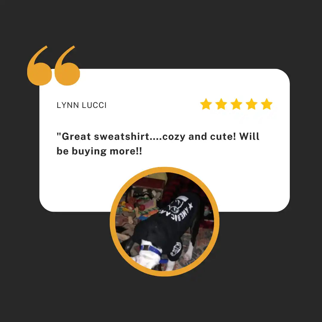 Customer review graphic.